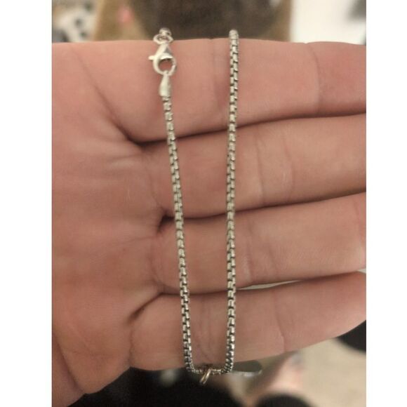 New Solid 925 Sterling Silver 2MM Round Box Chain Necklace 24” Chain - Picture 8 of 9